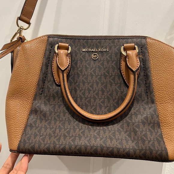 Michael Kors Black and Brown Satchel - Picture 1 of 2